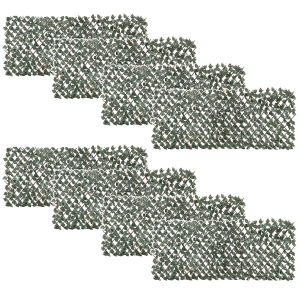 Outsunny 8 Stück künstliches Pflanzenwand Hecke UV-Schutz Sichtschutz Rhododendronblätter Design 200 X 100 Heckenpflanze für Garten Outdoor Dekor