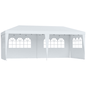 Outsunny 3x6m Pavillon Faltpavillon Faltzelt Partyzelt Gartenzelt inkl.4 Seitenteile Weiß
