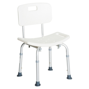 HOMCOM Silla ducha aluminio ayuda baño taburete banqueta regulable ajustable wc asiento 55 x 50,6 x 67,5-85,5cm (Lx An x Al)