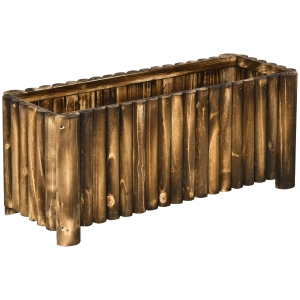 Outsunny Hochbeet Pflanzkasten Kräuterbeet Pflanzbeet Gemüse Blumenbeet Blumenkasten, Tannenholz 100x40x40 cm
