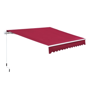Outsunny 3.5M x 2.5M Manual Awning Canopy Retractable Sun Shade Shelter for Garden Patio