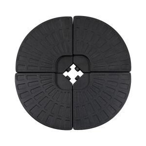 Outsunny 4 Pcs Portable Umbrella Base, HDPE-Black