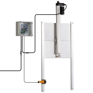 PawHut Kit de Abridor Automático de Porta de Galinheiro com Porta de Alumínio Sensor de Infravermelho Controlo de Temporizador e Controle Remoto 30x30x0,15cm Prata