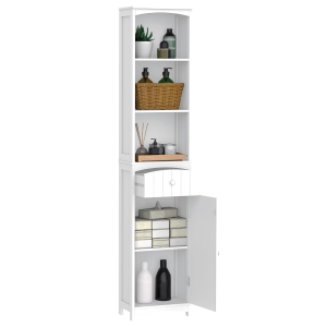 HomCom mobilier baie, tip coloana, 35x24x170cm, alb