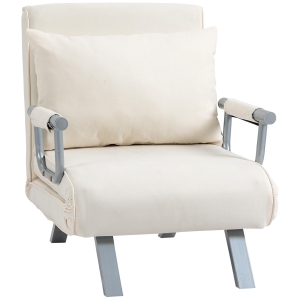 HOMCOM Fotoli Pat Modern 2 in 1 cu spatar reglabil pe 5 nivele, 65x69x82cm