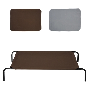 PawHut Hundebett mit Mesh Oxford-Stoff Metall Braun