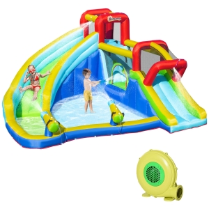 Outsunny 5 in 1 opblaasbaar springkasteel inclusief blower