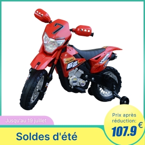 Homcom Motocross Électrique pour Enfants Rouge 107 x 53 x 70 cm