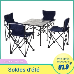 Ensemble pliable de camping table 4 chaises avec sac