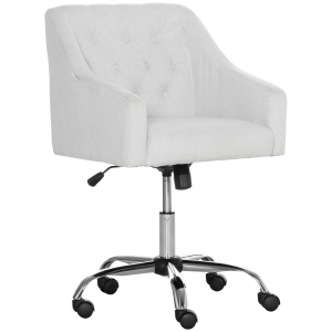 Vinsetto Bürostuhl mit 5 Rollen Flanell Stahl Beige