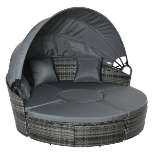 Lit canapé de jardin modulable grand confort résine tressée