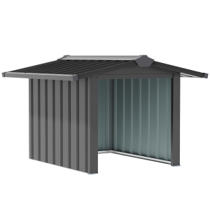 Outsunny Mähroboter Garage Metall Überdachung für Rasenroboter Sonnen- & Regenschutz Rasenmäher Roboter Schwarz 88 x 87 x 60 cm