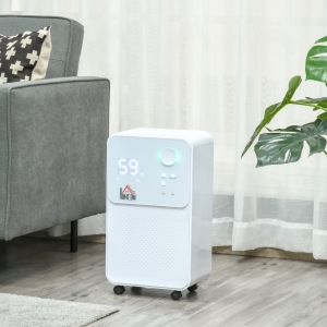 HOMCOM 12L/Day 2000ML Portable Quiet Dehumidifier for Home Laundry Room Bedroom Basement, Electric Moisture Air De-Humidifier with 3 Modes