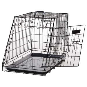 Pawhut Cage de transport pour chien taille L dim. 76L x 48l x 55H cm métal noir