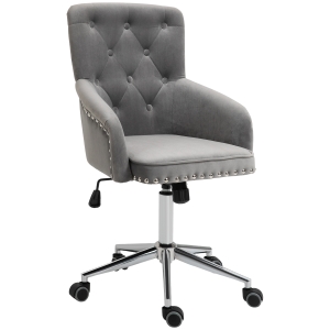 Fauteuil de bureau chaise de bureau pivotant hauteur réglable velours gris