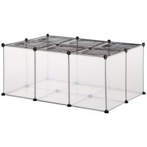 Cage parc enclos rongeurs panneaux résine PP opaque fils d'acier noir
