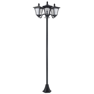 Outsunny Lampadaire de jardin extérieur à LED solaire avec capteurs 3 abat-jours - H.182.5 cm - IP44