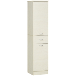 HOMCOM Mueble Auxiliar de Cocina Aparador Alacena con 1 Cajón 2 Puertas y Estantes Interiores Ajustables Armario de Almacenaje para Comedor Salón Antivuelco 34x34x150 cm Natural