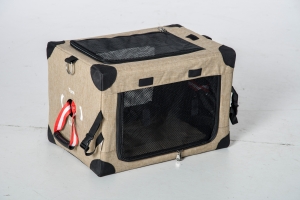 PawHut Transportín Mochila para Gatos Perros Pequeños Bolsa de Transporte para Mascotas Plegable 48,5x33,5x33 cm Caqui