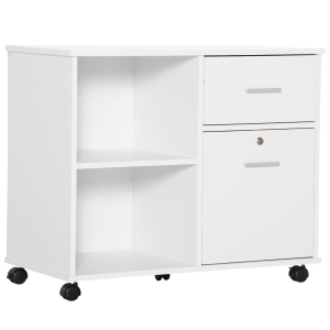 Vinsetto Armario para Impresora Mueble Auxiliar de Oficina Salón Cocina Estudio 80x40x66,5 cm Blanco