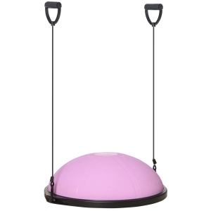 HOMCOM Ø 58 cm Yogaball Halbkugel Balance Trainer Balance-Ball Halber Gymnastikball mit Trainingsseil Zuhause für Yoga Balance Stabilität Hellviolett
