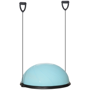 HOMCOM Ø 58 cm Yogaball Halbkugel Balance Trainer Balance-Ball Halber Gymnastikball mit Trainingsseil Zuhause für Yoga Balance Stabilität Hellblau