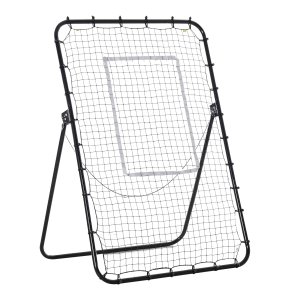 HOMCOM Rede de Rebote Dobrável de Metal com 4 Ângulos e Altura Ajustável para Treinamento de Futbol Tênis Béisbol Desportos 123x73x178,5cm Preto