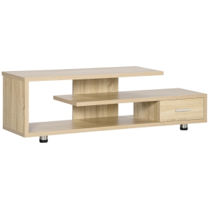 HOMCOM Mobile TV Moderno per TV fino a 65", Mobile TV Aperto in Truciolato con Cassetto, 135x35x41.7 cm