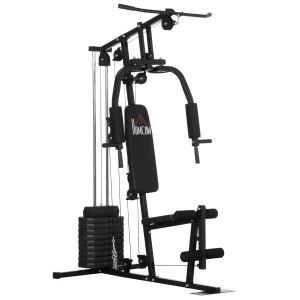 HOMCOM Multifunction Home Gym Machine, with 45kg Weight Stacks, for Strength Training