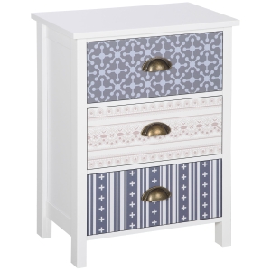 HOMCOM Chest of Drawers, Three-Drawer Dresser, with Metal Handles, For Living Room, Bedroom