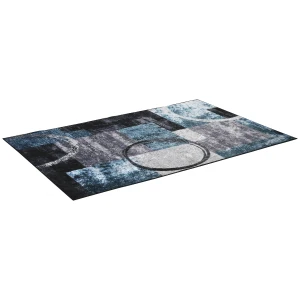 HOMCOM Modern Geometric Rug, Large Area Carpet for Living Room, Bedroom, Dining, 160x230 cm, Blue