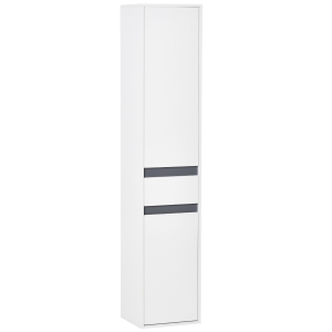 Colonne rangement salle de bain 2 placards 3 étagères tiroir blanc