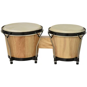 HOMCOM Wooden Bongo Drum Set w/ Sheepskin Drum Head, Percussion Instrument, Î¦7.75