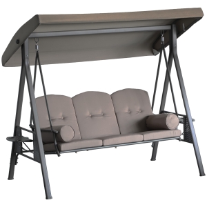 Balancelle de jardin 3 places grand confort polyester