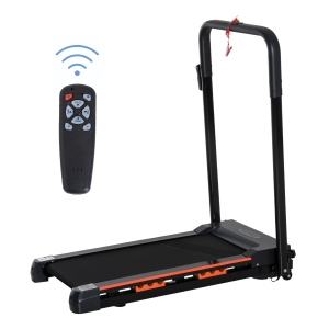 HOMCOM Cinta de Correr y Andar con Botón de Emergencia Pantalla LCD Mando a Distancia 1-6 km/h Potencia de Motor 500W Ahorra Espacio 105x56x108,5 cm Negro