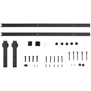 HomCom, kit sina pentru usi glisante, 200x4x0.6 cm, negru