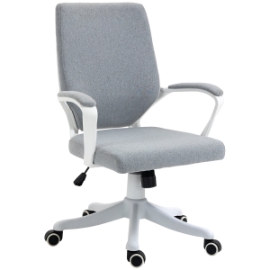 Vinsetto Silla de Oficina Giratoria Silla de Escritorio Ergonómica con Altura Ajustable Reposabrazos Acolchado y Soporte Lumbar Carga Máx. 120 kg 62x69x92-102 cm Gris