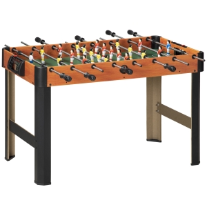 HOMCOM Futbolín con Soporte para Niños de 7+ Años con 2 Bolas Marcadores 22 Jugadores para Familias 118x104x69 cm Negro