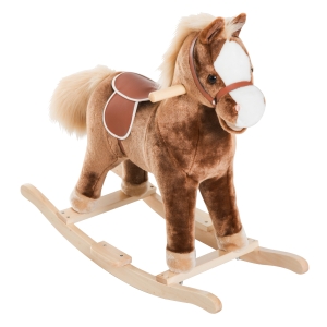 HOMCOM Schommelpaard baby pluche schommeldier schommeldier pluche speelgoed kinderen