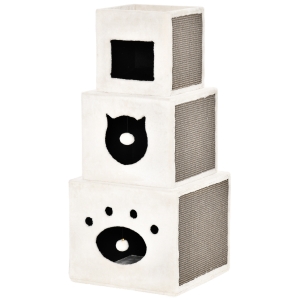 PawHut Krabton voor katten 3 niveaus Krabpaal Klimboom voor Katten Sisal