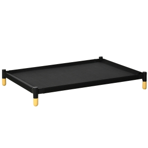 PawHut Erhöhtes Hundebett Haustierbett Hundeliege im Innen- und Außenbereich für kleine und mittelgroße Hunde Mesh-Stoff Schwarz 104 x 76,6 x 15 cm