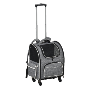 Pawhut 2-in-1 Hundetransporttasche Oxfordstoff Grau + Weiß + Schwarz