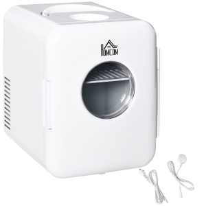 HOMCOM lodówka samochodowa o pojemności 4 l, chłodziarka, minilodówka, 60 W do samochodu i na kemping