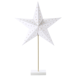 HOMCOM lampa stołowa, lampa świąteczna, papierowa gwiazda, lampa, świecąca gwiazda, biała + złota