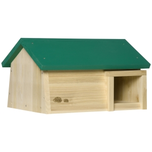 PawHut Igelhaus Winterquartier und Unterschlupf mit Boden Igelhotel Katzensicher Outdoor Igelhütte Tannenholz Naturholz 47 x 34,2 x 27 cm
