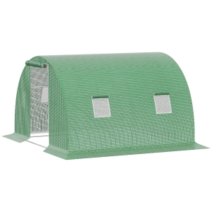 Outsunny foliekas met raam donkergroen 3 x 3 m