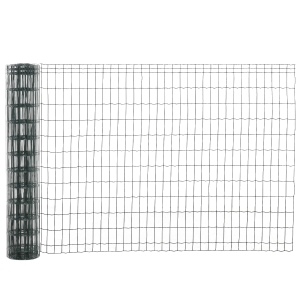 PawHut Maschendraht Hundezaun Geflügelzaun Geflügelnetz Hühnerzaun Hütezaun Drahtgitter Gartenzaun Volierendraht Drahtzaun Rolle Masche stark Stahl Dunkelgrün 10 x 1,22 m