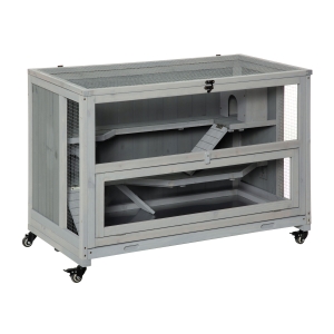 PawHut houten hamsterkooi 99cm x 50cm x 69cm