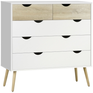 HOMCOM Chest of Drawers 5 Drawer Storage Unit Storage Cabinets