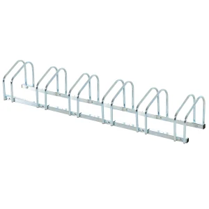 HOMCOM Bike Stand Parking Rack Floor or Wall Mount Bicycle Cycle Storage Locking Stand 179L x 33W x 27H (6 Racks, Silver)